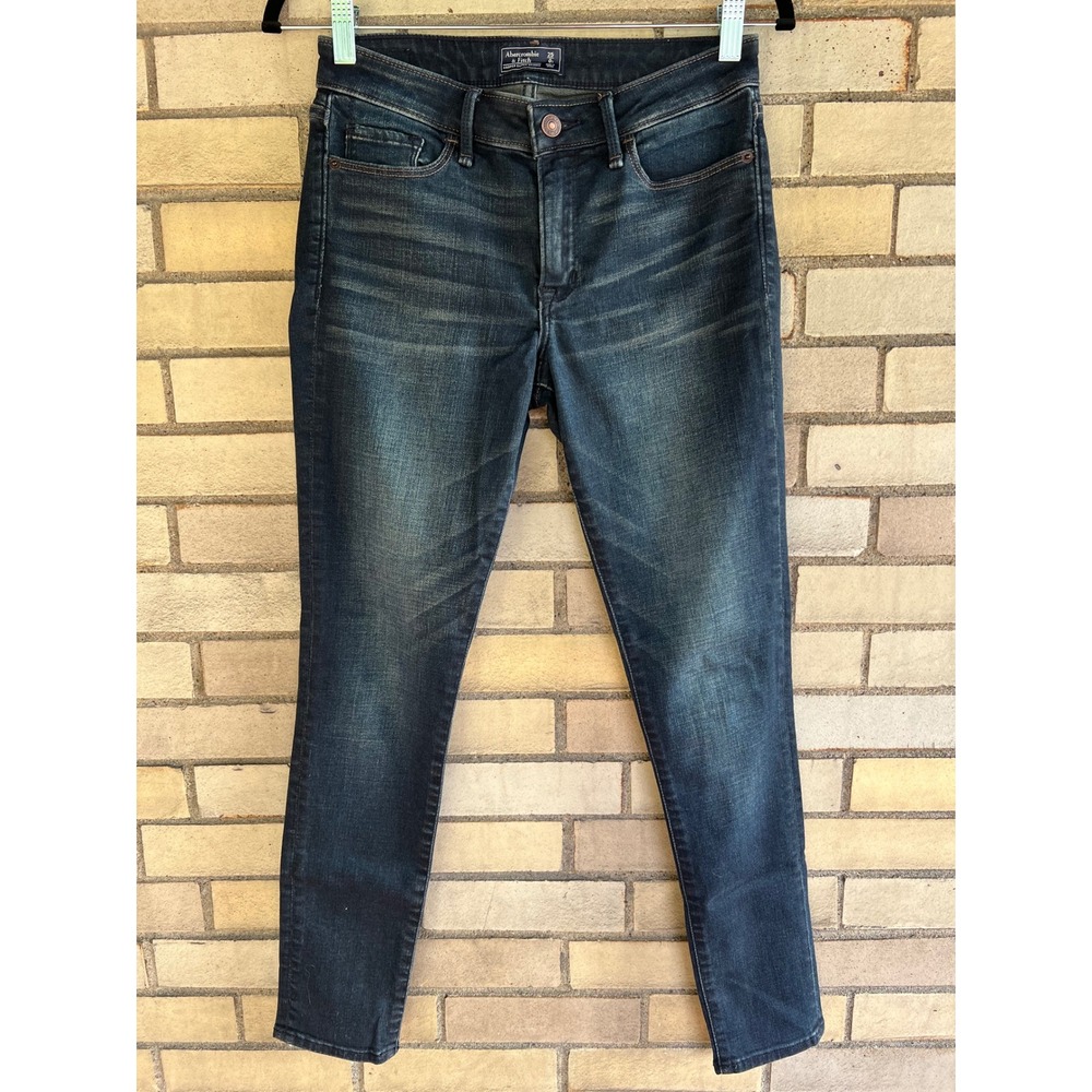 Abercrombie & Fitch Harper Super Skinny Jeans Dark Wash Size 25 0 Short Mid Rise